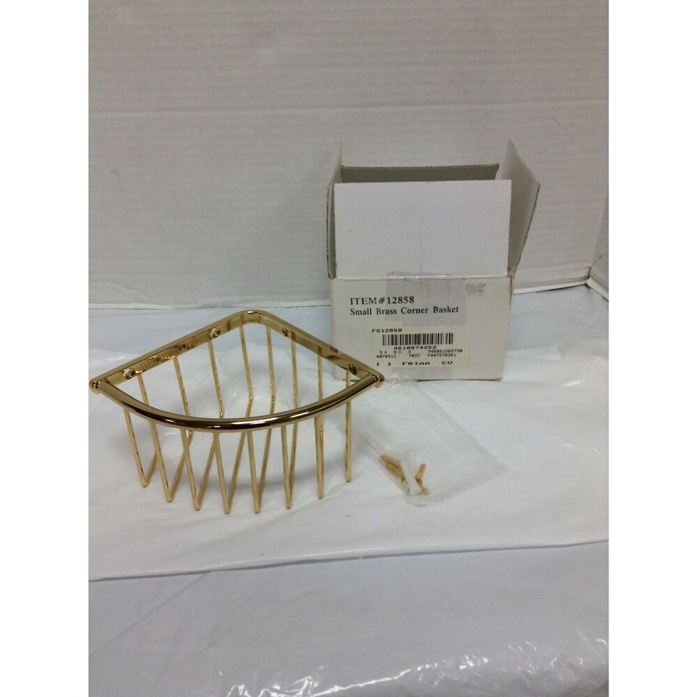 Frontgate Bathroom Bath Shower Corner Butler Basket Caddy Small Brass